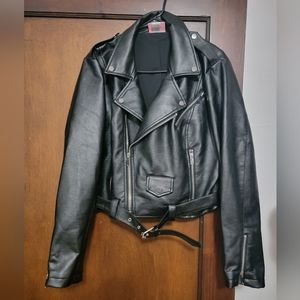 VEGAN LEATHER MOTORCYCLE JACKET 2xl